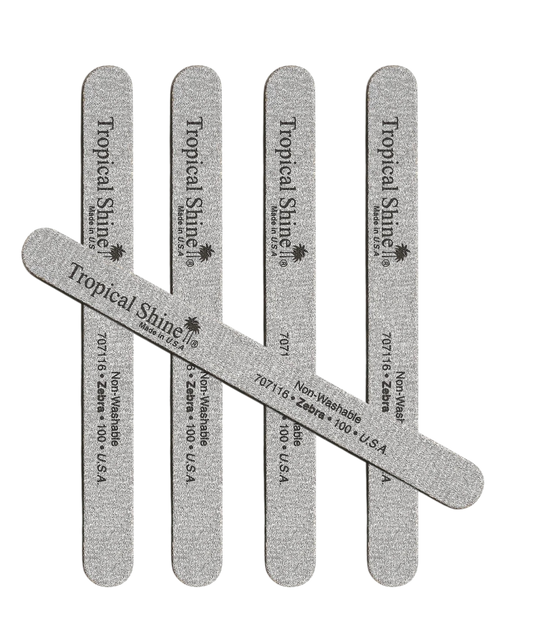 Tropical Shine Regular 7.5 in Zebra Nail File 100/100 (5 PC)#17259
