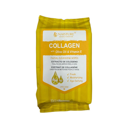 Naisture Facial Cleansing & Make-up Remover Collagen with Olive Oil & Vitamin E 30 Wipes