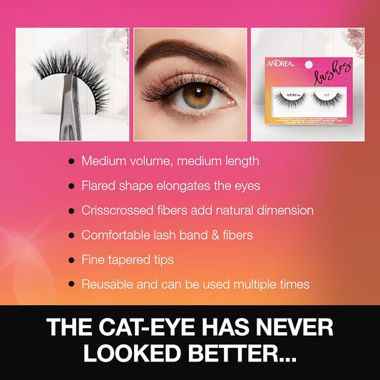 Andrea Strip Lash False Eyelashes 107 - Black #85153