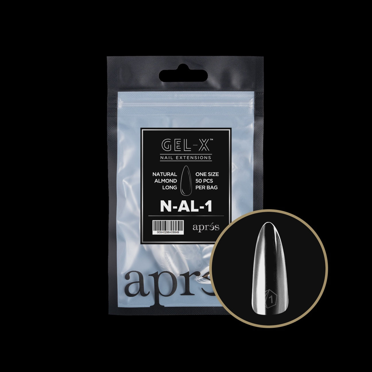 Apres Gel-X® Refill Bag 50 tips Natural Almond Long