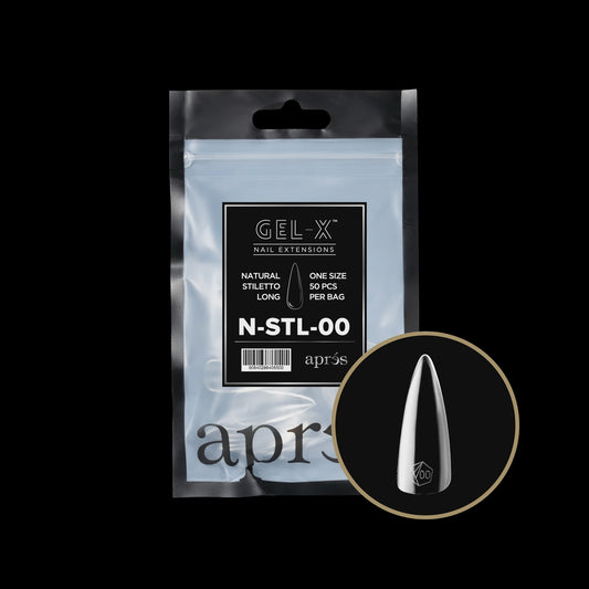 Apres Gel-X® Refill Bag 50 tips Natural Stiletto Long