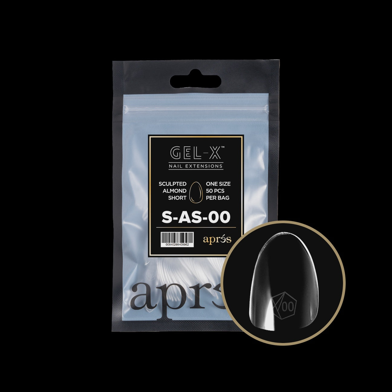 Apres Gel-X® Refill Bag 50 tips Sculpted Almond Short