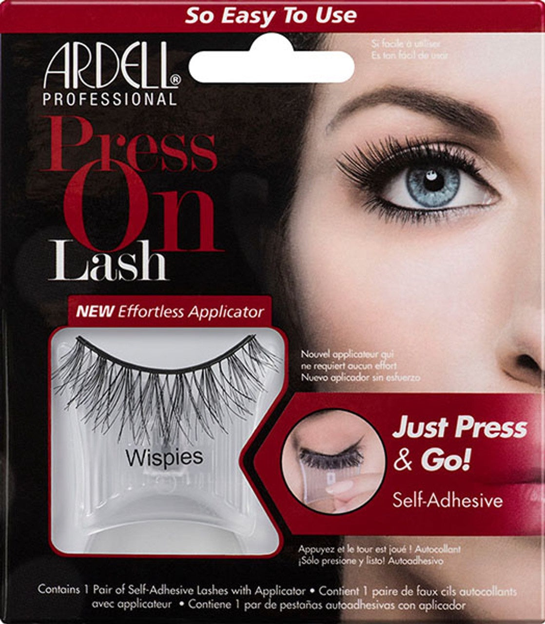 Ardell Eyelash Active Press On  Lash Self-Adhesive Wispies Black #52371