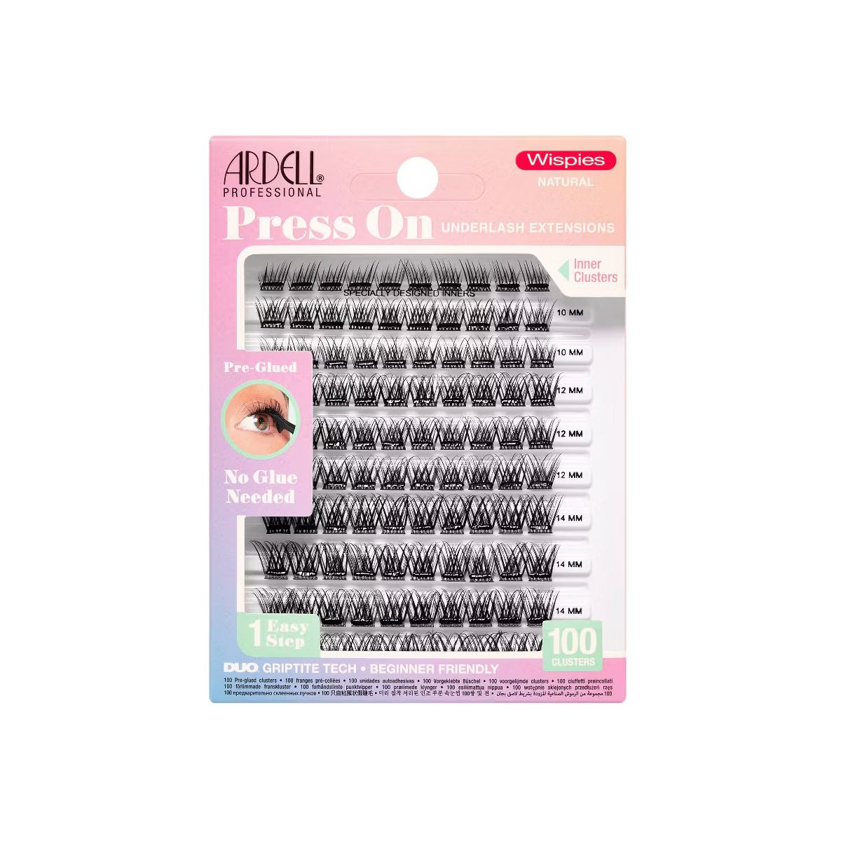 Ardell Eyelash Press On Pre-Glued Underlash Extensions Wispies Natural 100 ct