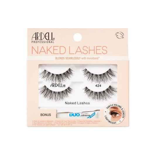 Ardell Eyelash Twin Pack + 1 gram DUO Pipette Naked Lashes 424 #75819