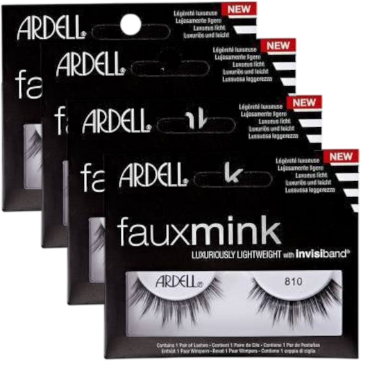 Ardell Faux Mink Strip Lashes 810 Black – 4 Pair Value Pack #66308