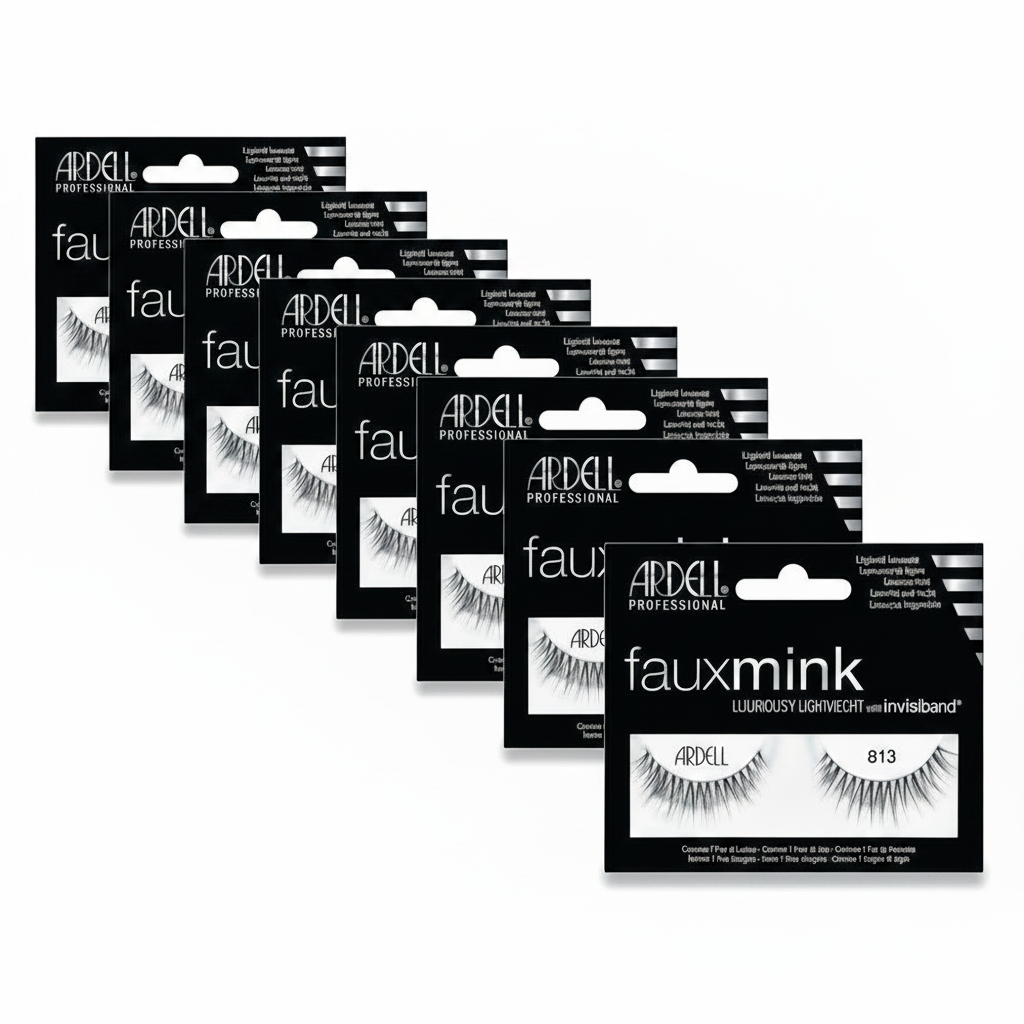 Ardell Faux mink Strip Lashes 813 Black #66313 8 Pack Deals
