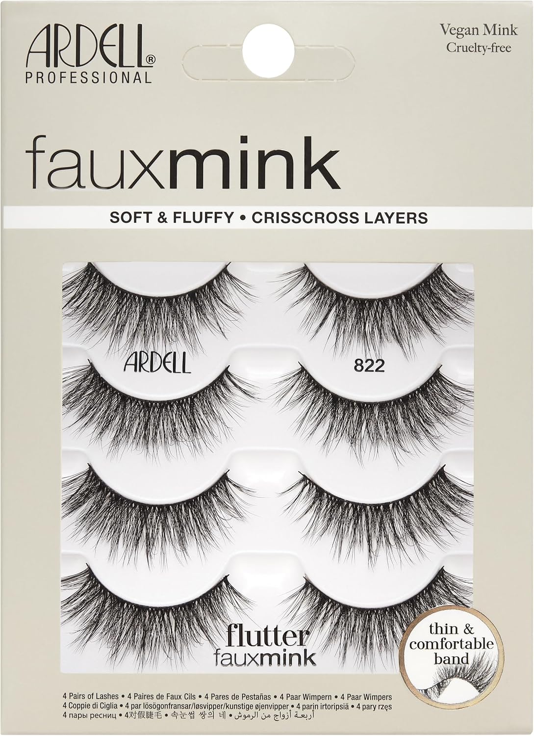 Ardell Fauxmink Flutter 822 4 pack #43425