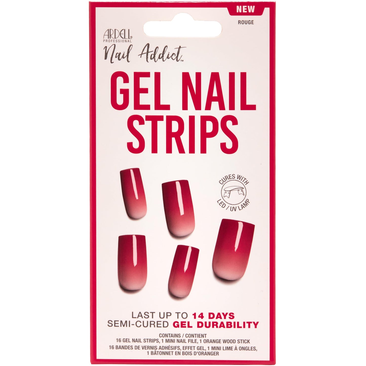 Ardell Nail Addict Gel Nail Strips - Rouge #37911