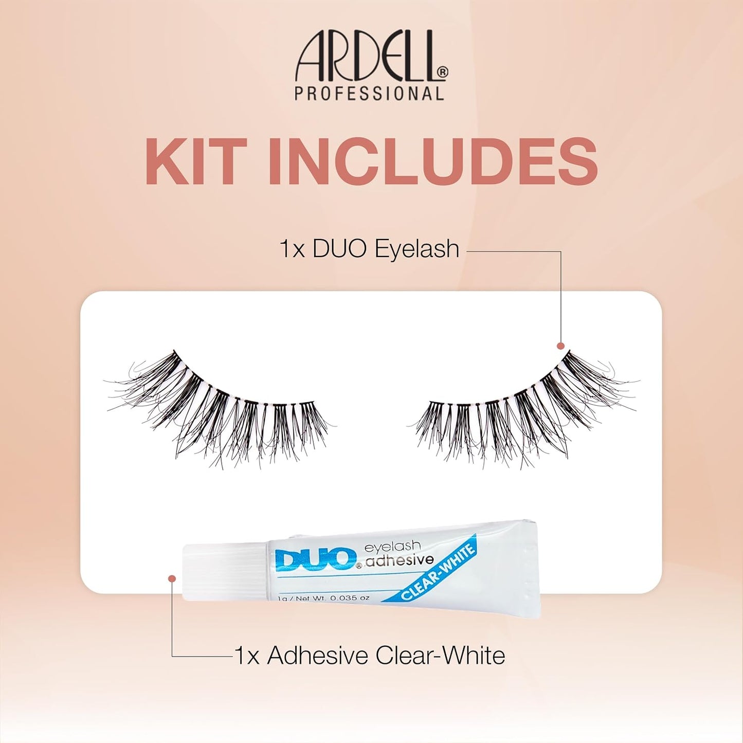 Ardell Naked Lash 3/4 length 424 with DUO 1 gram Glue #39849