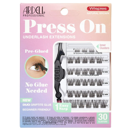 Ardell Press On Pre-Glued Underlash Wispies Natural Brown 30 ct #38474