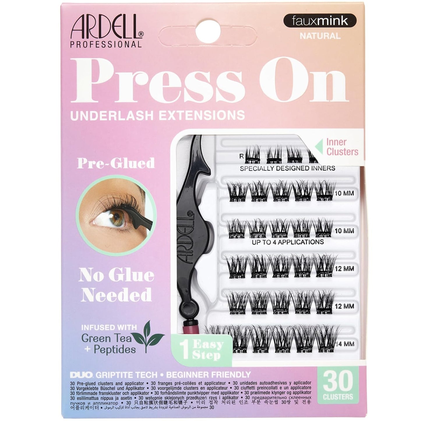 Ardell Press On Underlash Fauxmink Natural Green Tea & Peptide Infused 30 Ct w/Applicator #38477