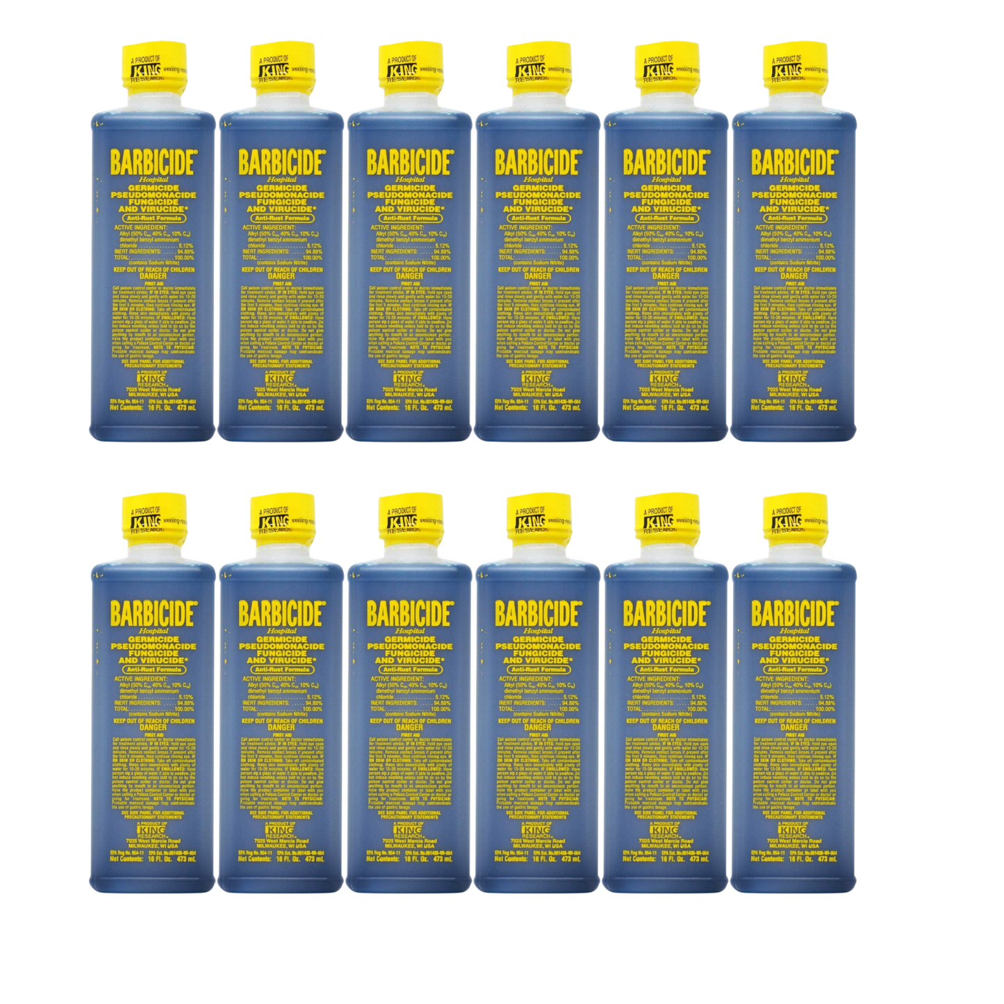 Barbicide Disinfect salon tools 16 oz Pints (12 bottles)