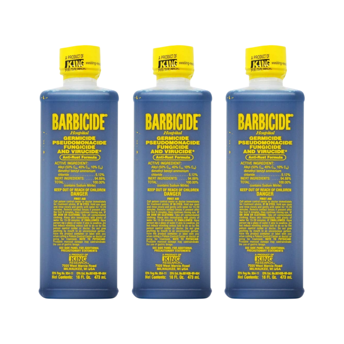 Barbicide Disinfect salon tools 16 oz Pints (3 bottles)