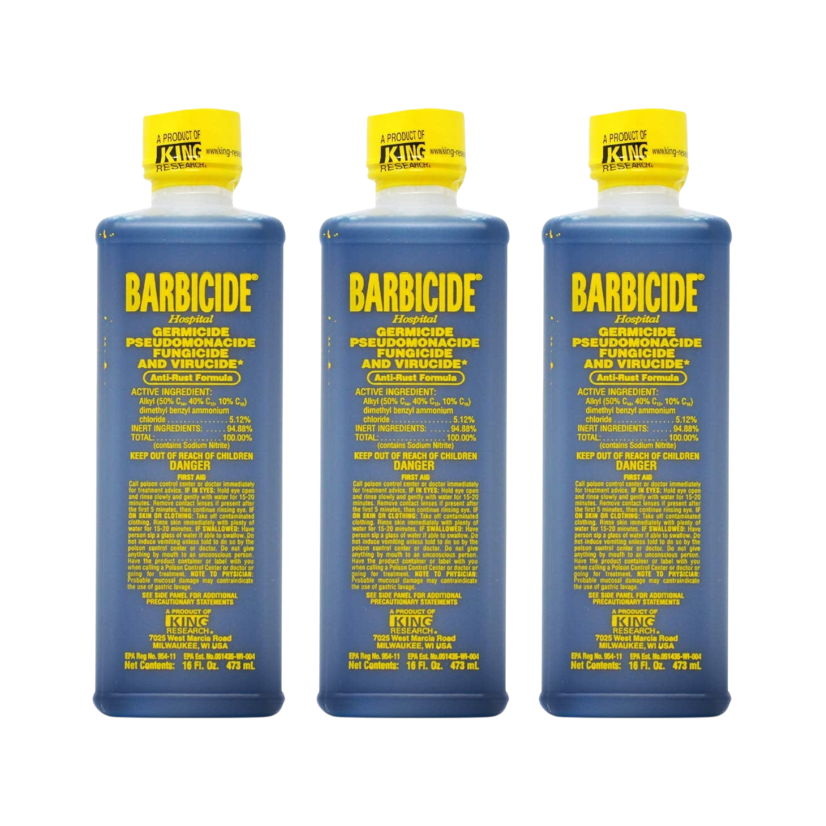Barbicide Disinfect salon tools 16 oz Pints (3 bottles)