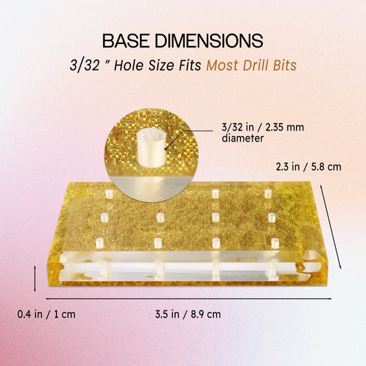 Carbide Bit 12 Hole Acrylic Nail Drill Bit Holder Gold