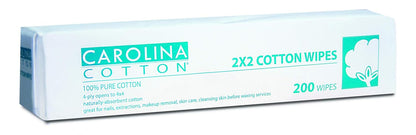 Carolina Cotton Wipe 2 x 2 200/sleeve Pack #407102