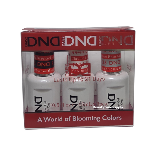 DND Chrome Base Soak Off Gel 0.5 oz Set 3 Bottles