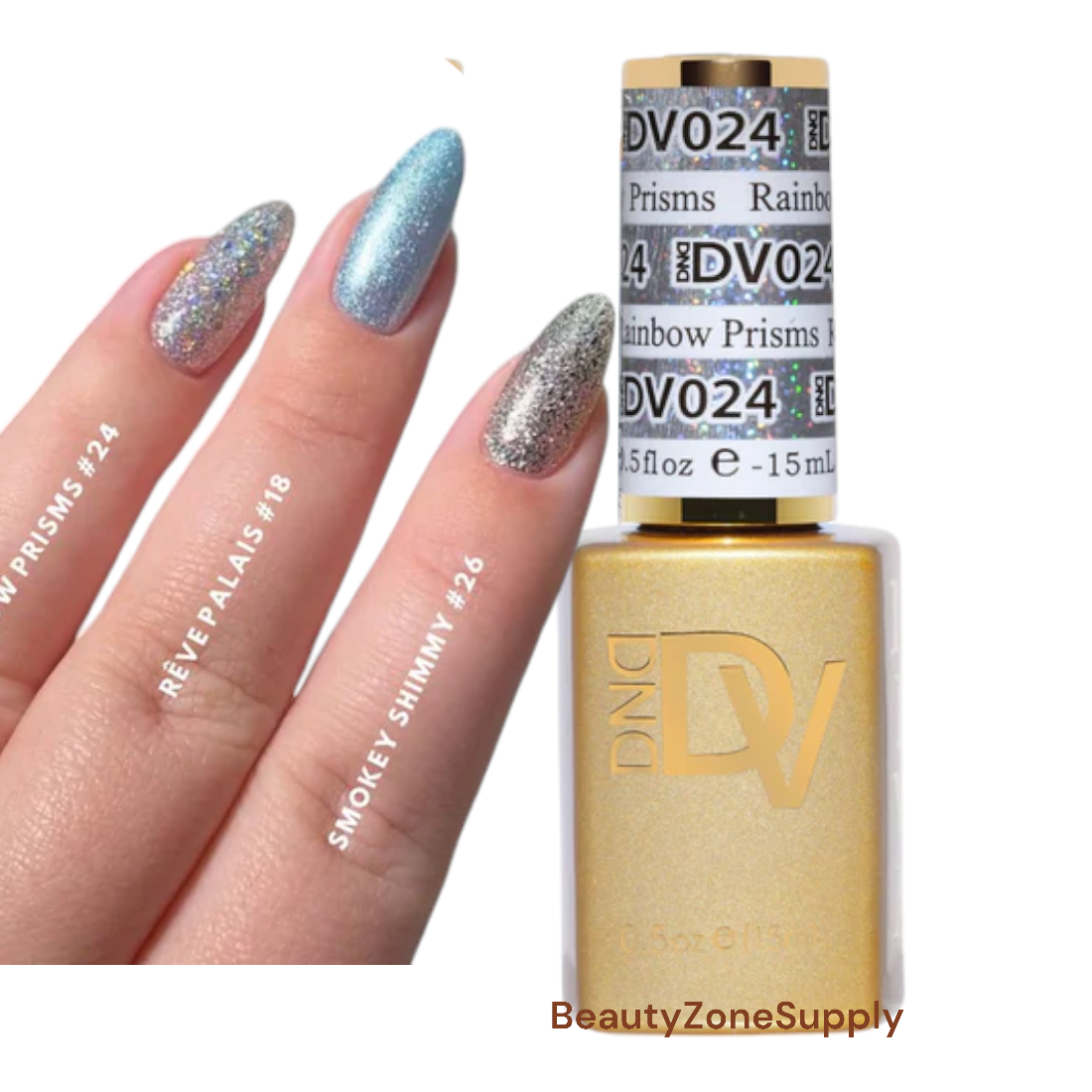 DND Diva Gel Polish 0.5 oz 024 Rainbow Prisms