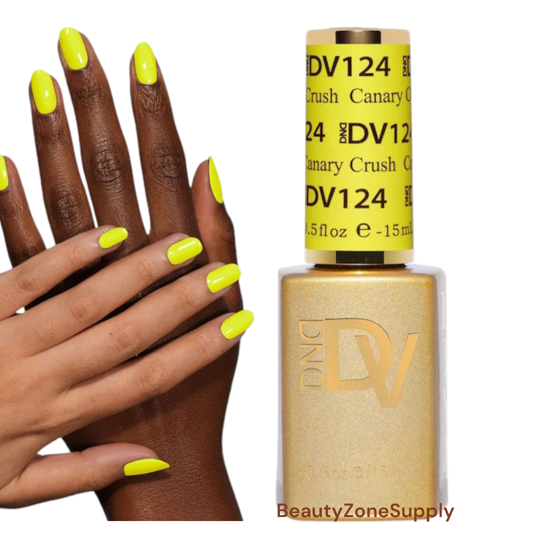 DND Diva Gel Polish 0.5 oz 124 Canary Crush