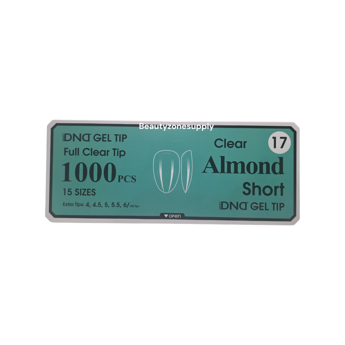 DND Soft Gel Tips Full Clear Tip Almond Short 1000 tips #17