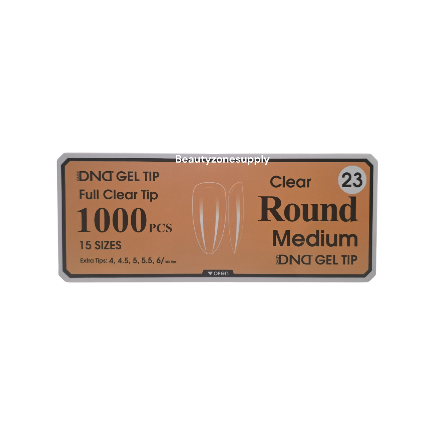 DND Soft Gel Tips Full Clear Tip Round Medium 1000 tips #23