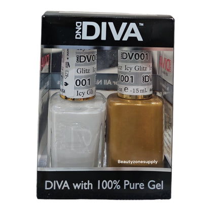 DND Diva Duo Gel & Lacquer 001 Icy Glitz