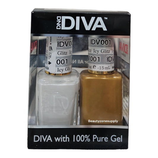DND Diva Duo Gel & Lacquer 001 Icy Glitz