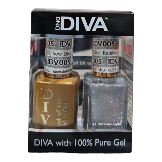 DND Diva Duo Gel & Lacquer 005 Rainbow Disco