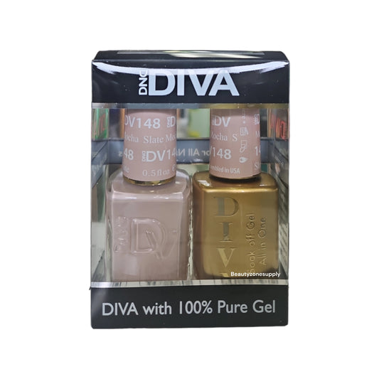 DND Diva Duo Gel & Lacquer 148 Slate Mocha