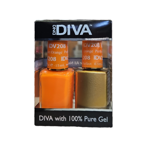 DND Diva Duo Gel & Lacquer 208 Perfect Orange
