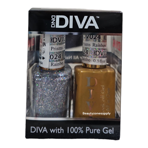 DND Diva Duo Gel & Lacquer 024 Rainbow Prisms