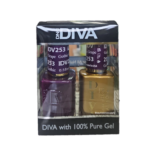 DND Diva Duo Gel & Lacquer 253 Gothic Grape