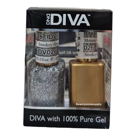 DND Diva Duo Gel & Lacquer 026 Smokey Shimmy