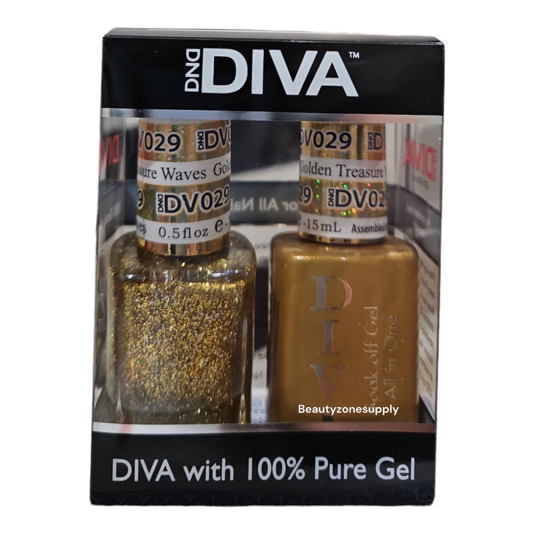 DND Diva Duo Gel & Lacquer 029 Golden Treasure Waves