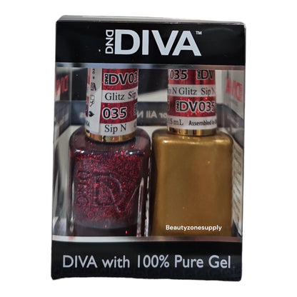 DND Diva Duo Gel & Lacquer 035 Sip N Glitz