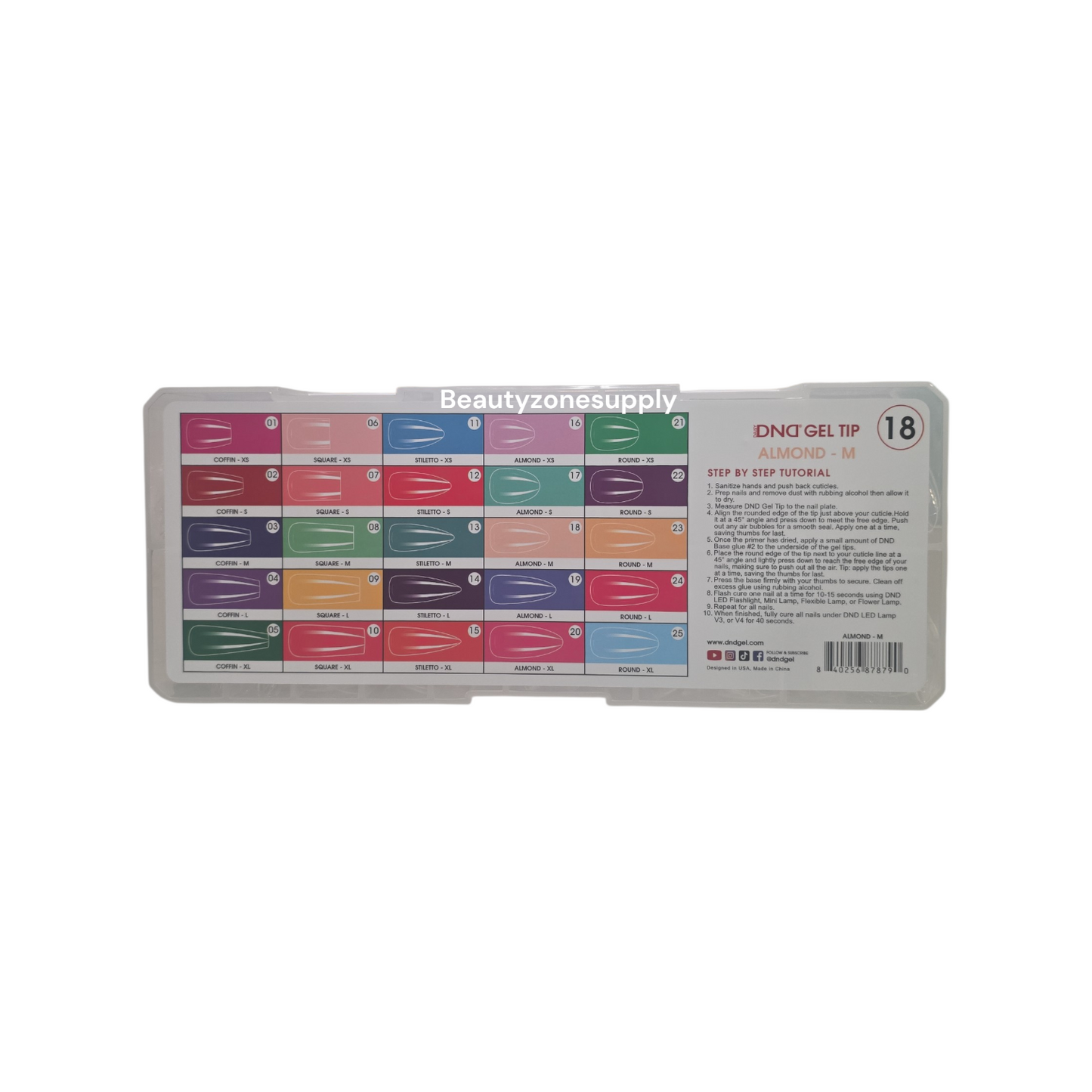 DND Soft Gel Tips Full Clear Tip Almond Medium 1000 tips #18
