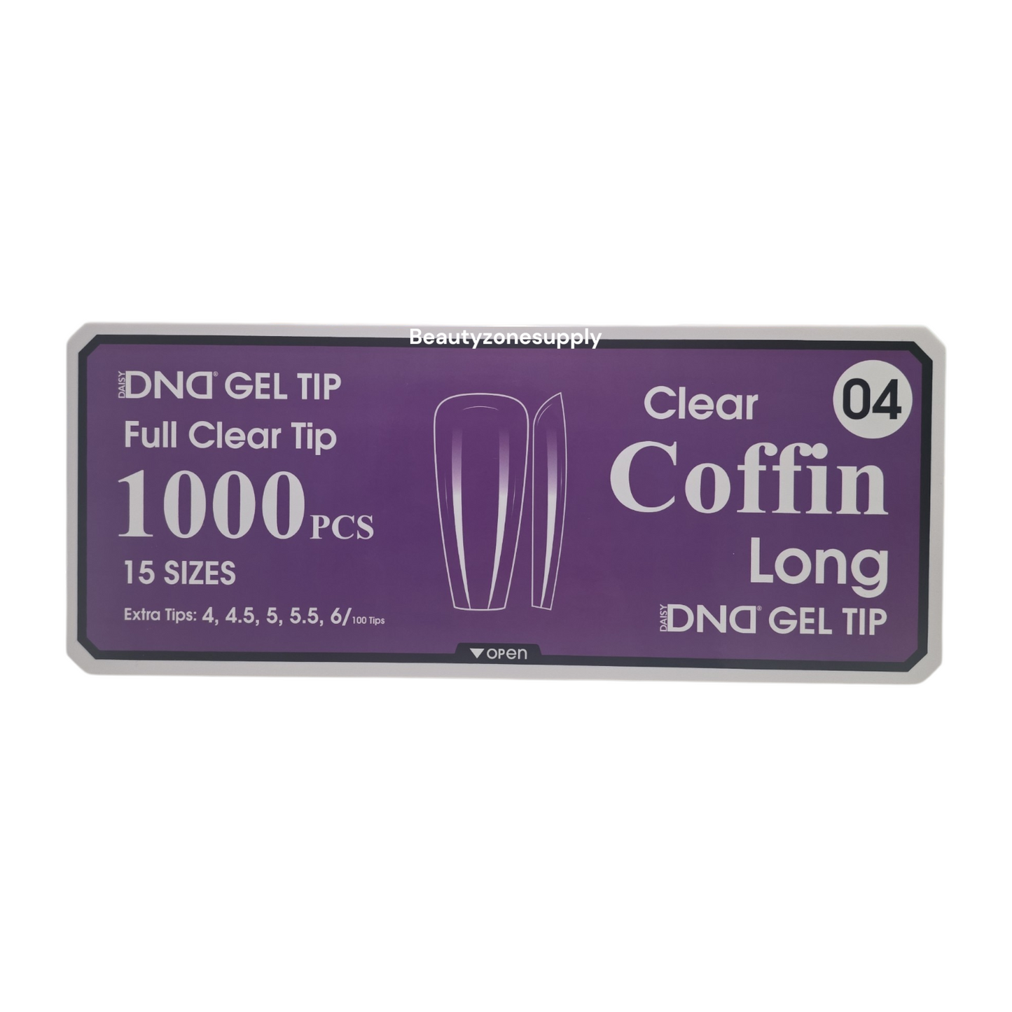DND Soft Gel Tips Full Clear Tip Coffin Long 1000 tips #04