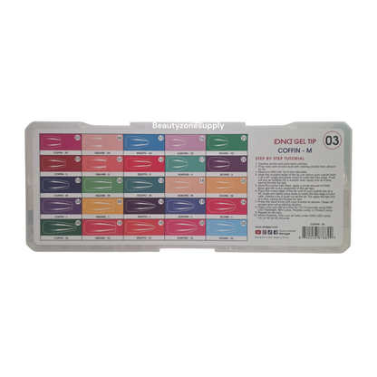 DND Soft Gel Tips Full Clear Tip Coffin Medium 1000 tips #03