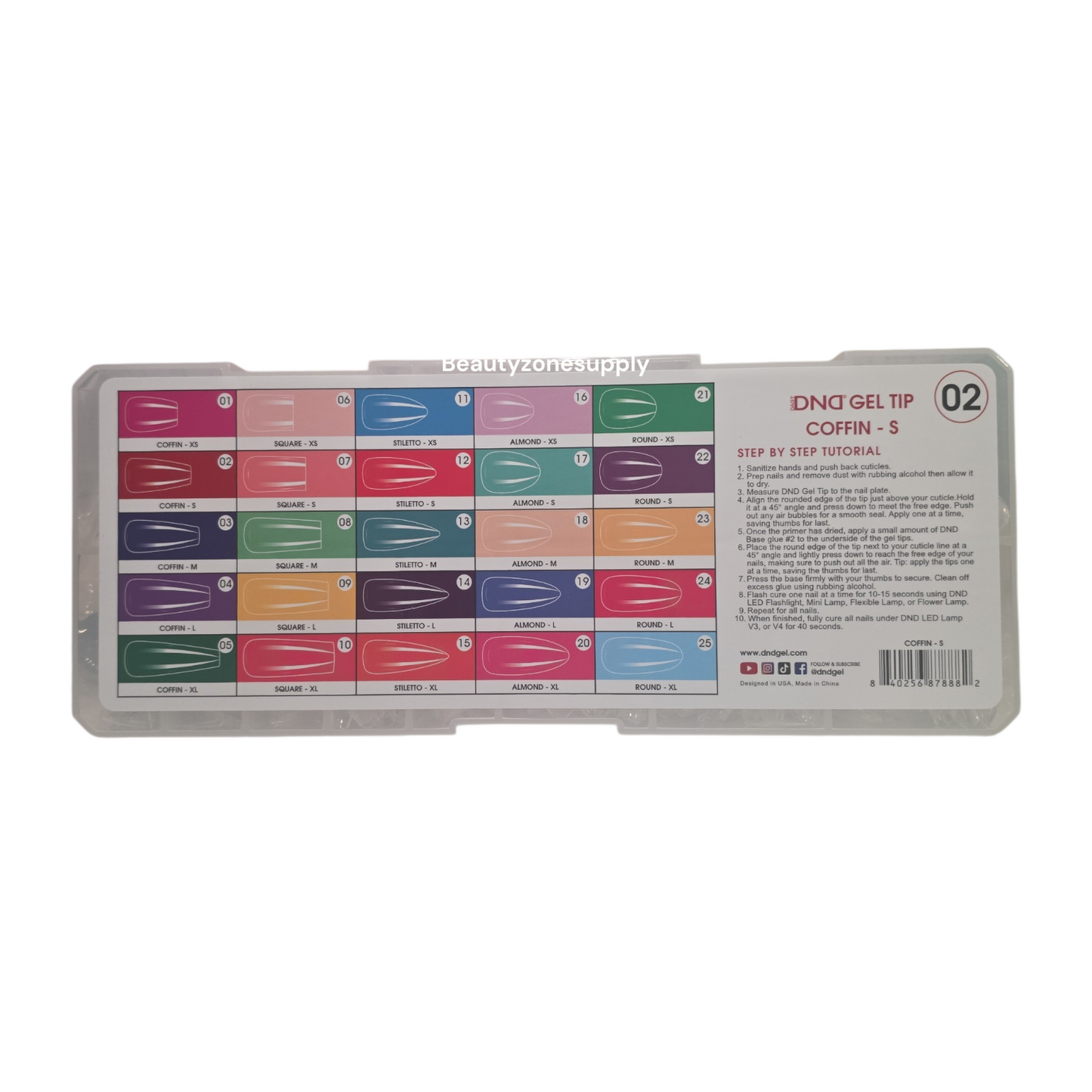 DND Soft Gel Tips Full Clear Tip Coffin Short 1000 tips #02