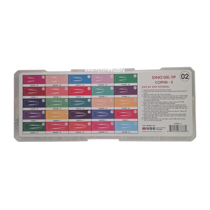 DND Soft Gel Tips Full Clear Tip Coffin Short 1000 tips #02