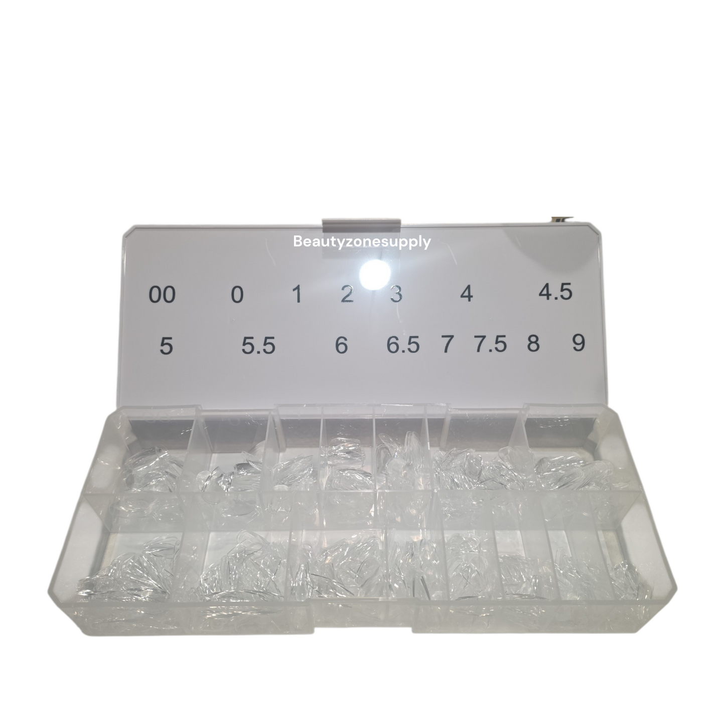 DND Soft Gel Tips Full Clear Tip Coffin Short 1000 tips #02