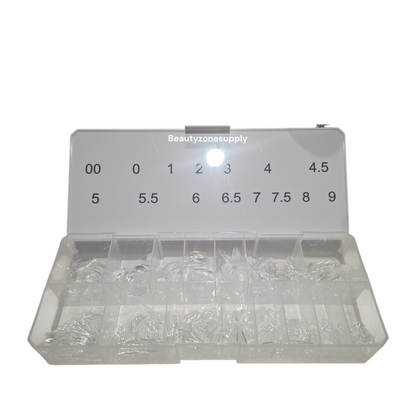 DND Soft Gel Tips Full Clear Tip Coffin Short 1000 tips #02