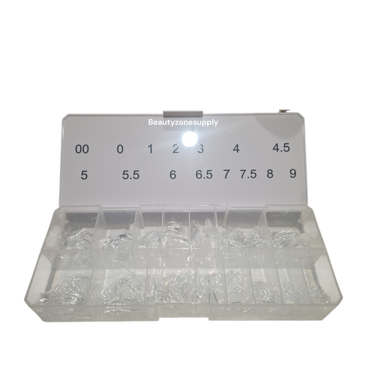 DND Soft Gel Tips Full Clear Tip Coffin Short 1000 tips #02