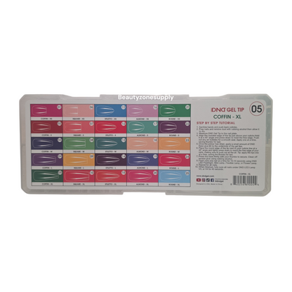 DND Soft Gel Tips Full Clear Tip Coffin X-Long 1000 tips #05