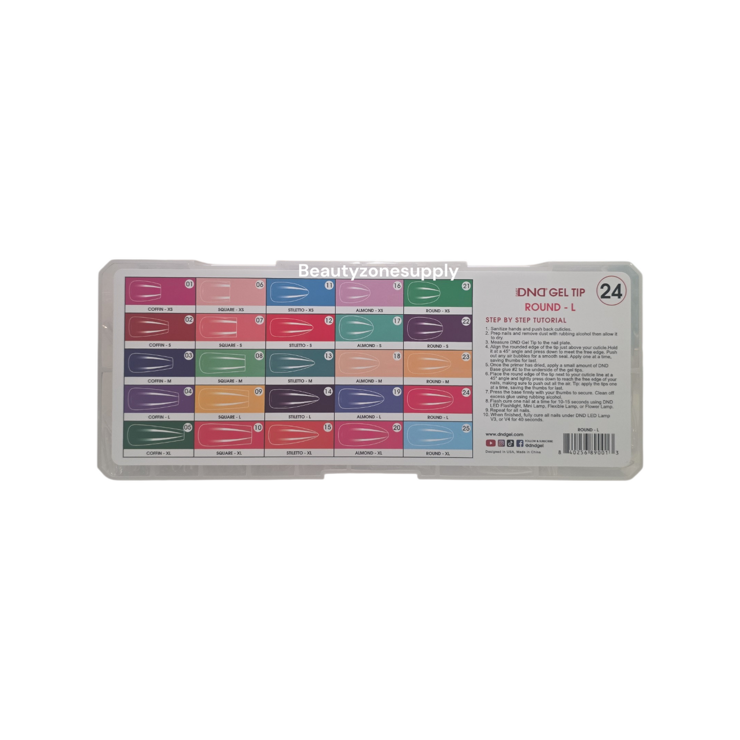 DND Soft Gel Tips Full Clear Tip Round Long 1000 tips #24