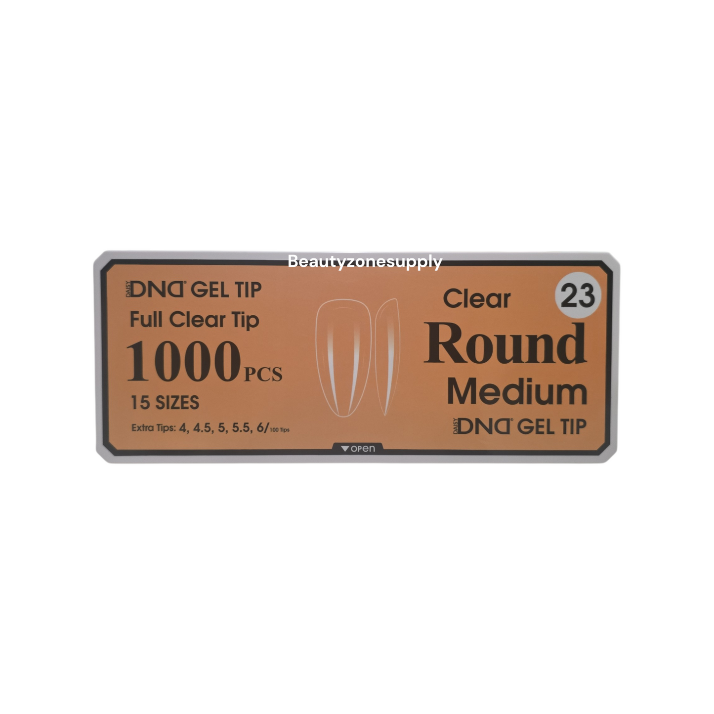 DND Soft Gel Tips Full Clear Tip Round Medium 1000 tips #23