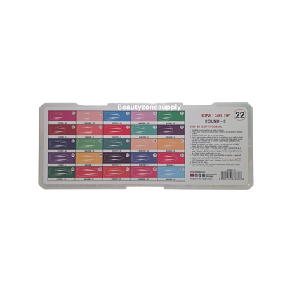 DND Soft Gel Tips Full Clear Tip Round Short 1000 tips #22