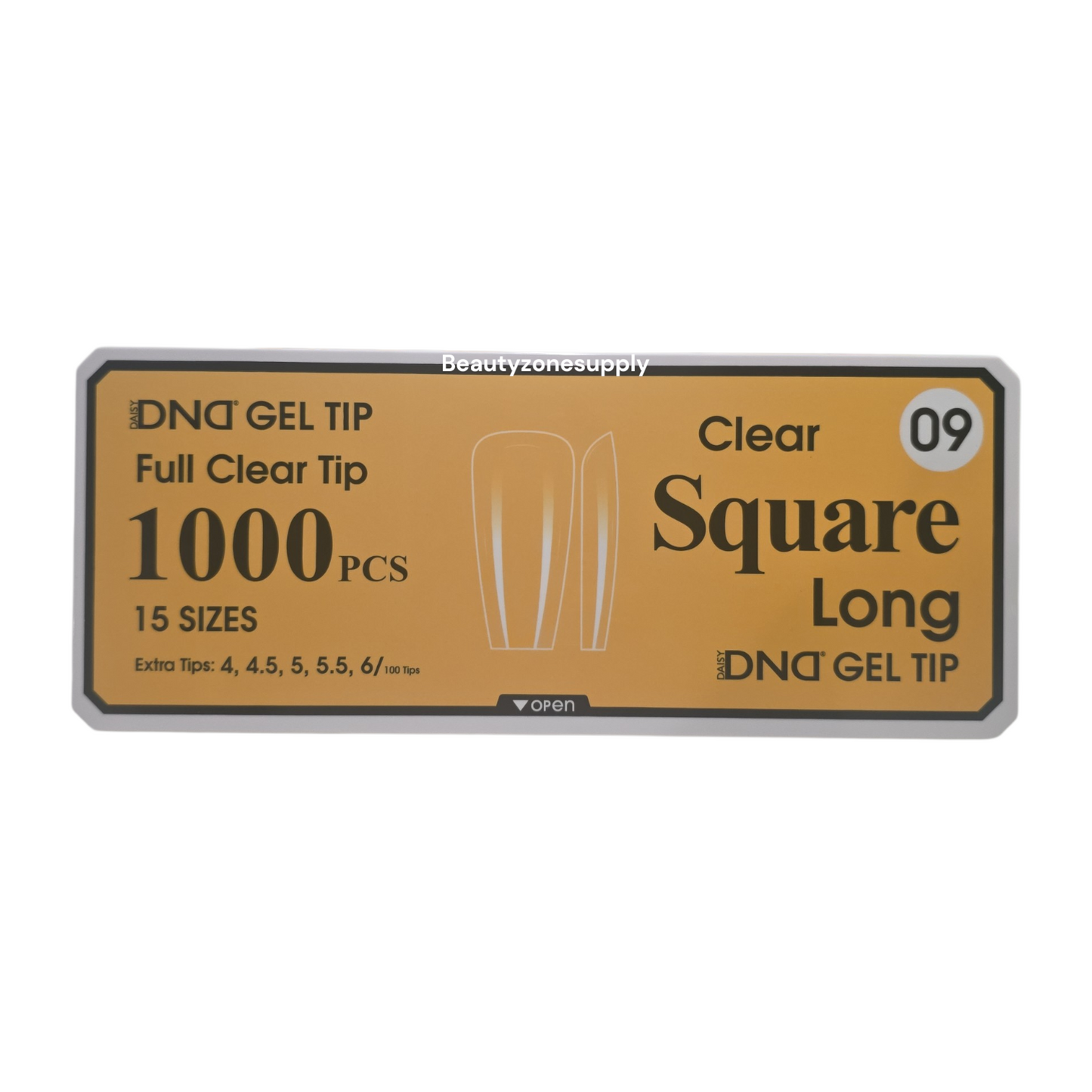 DND Soft Gel Tips Full Clear Tip Square Long 1000 tips #09