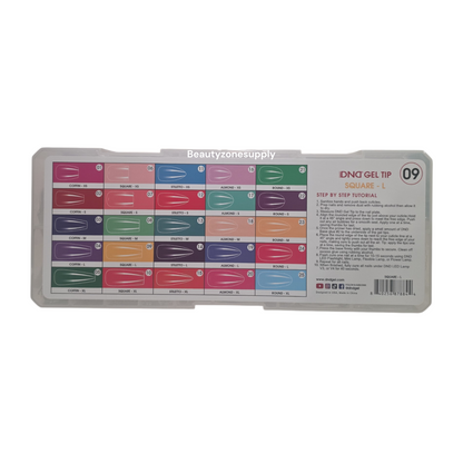 DND Soft Gel Tips Full Clear Tip Square Long 1000 tips #09